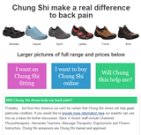 Find out how Chung Shi Shoes
helps with back pain